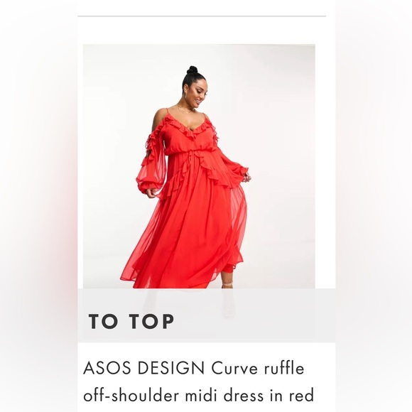 Never worn, NWT, ASOS red ruffle dress. Size 20 US - Picture 1 of 1